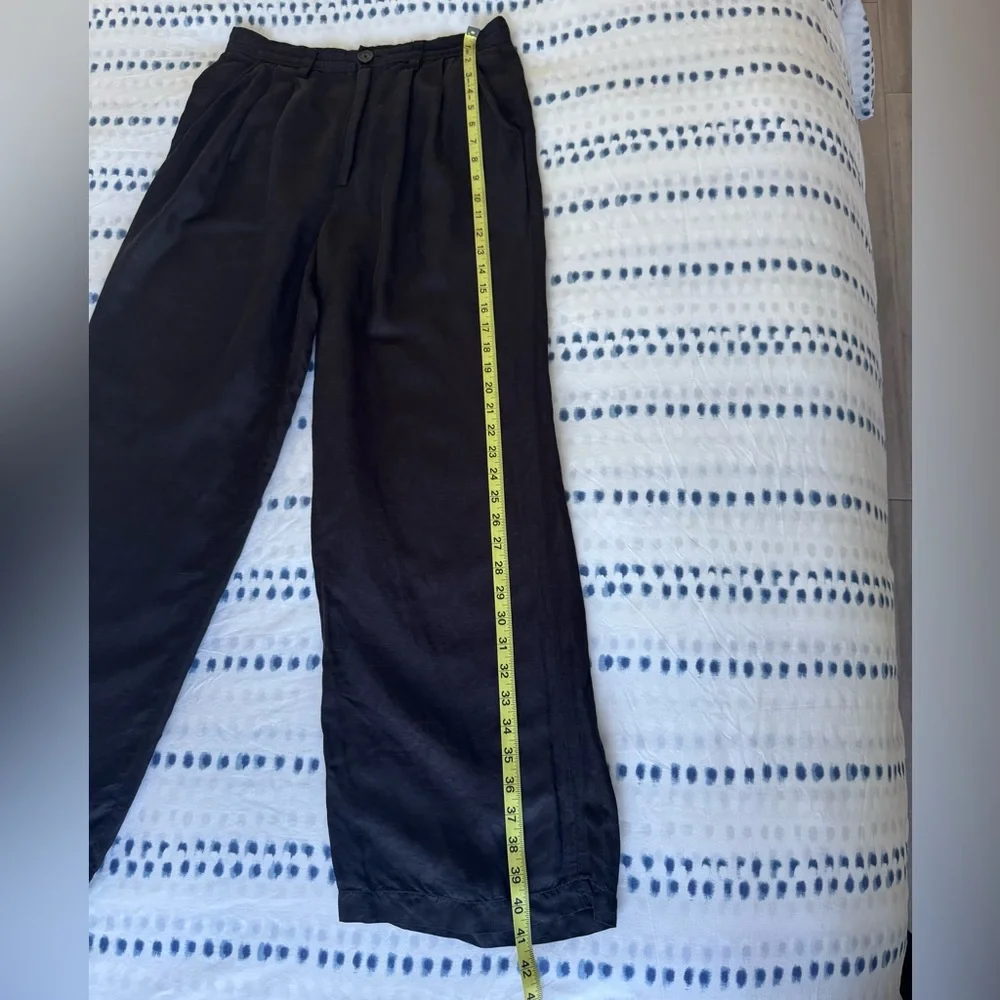 Anine Bing Carrie Pants in Black Linen - Size 8 (30” waist)